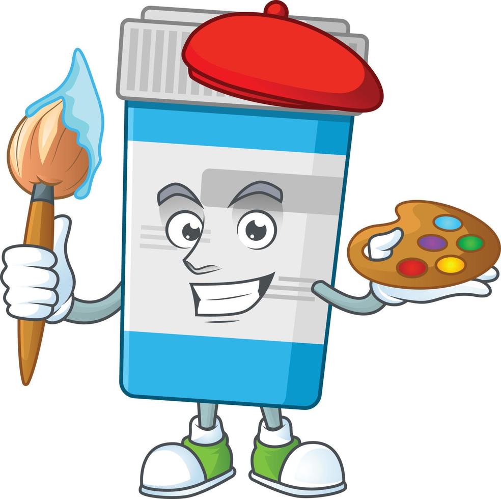 Medical bottle Cartoon character vector