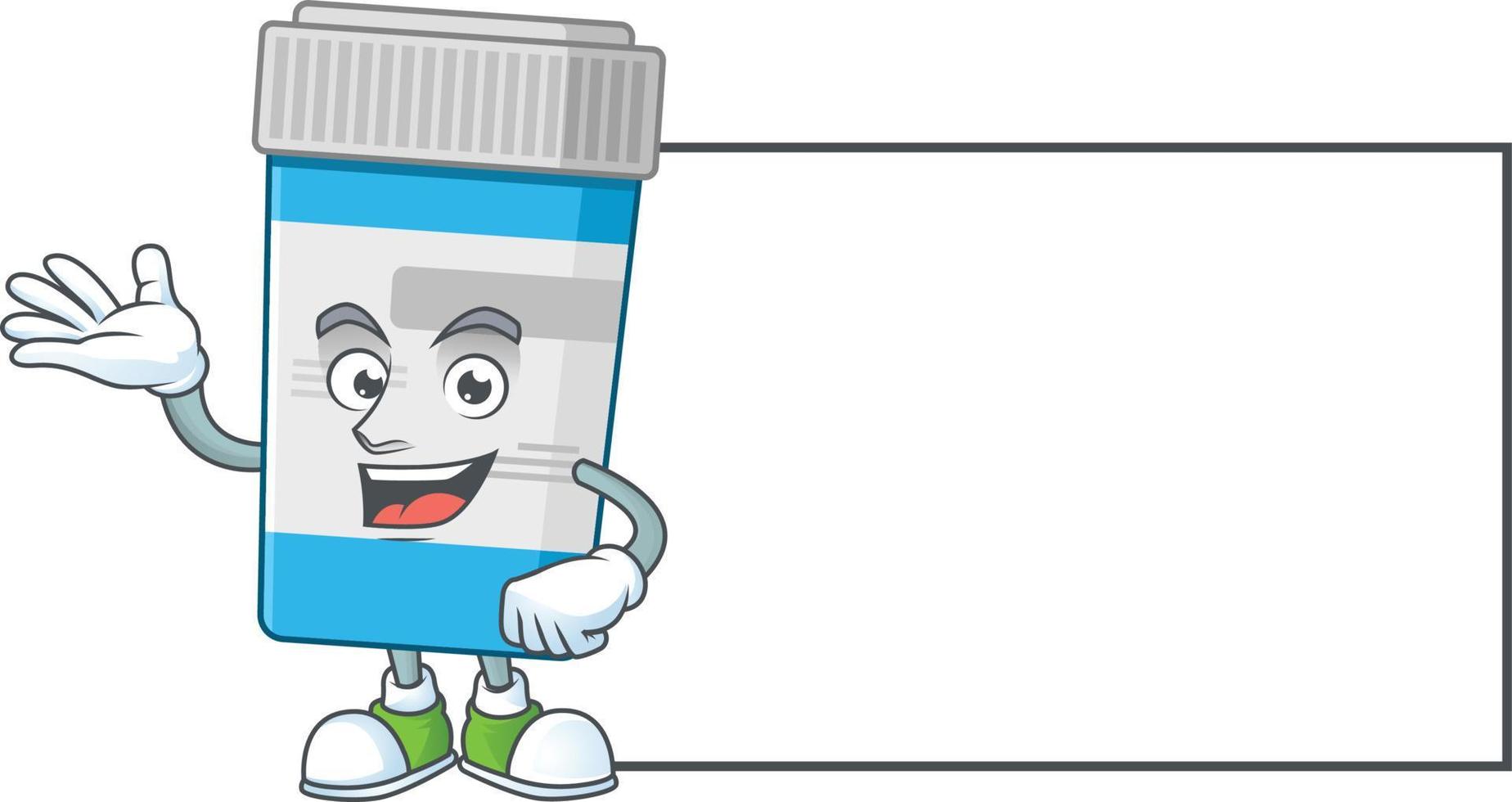 Medical bottle Cartoon character vector