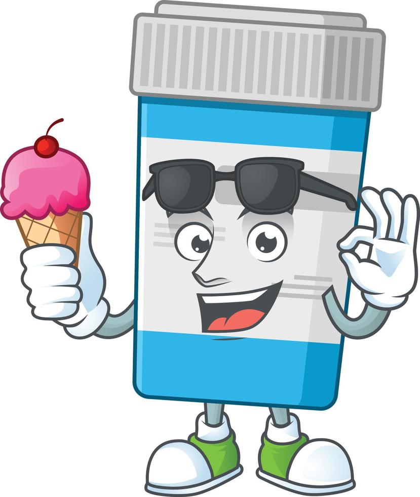 Medical bottle Cartoon character vector