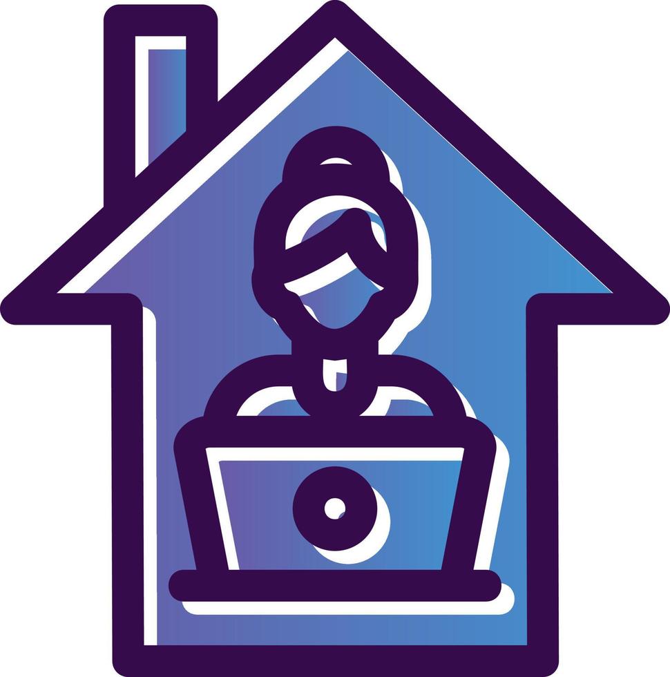 Women Working at Home Vector Icon Design