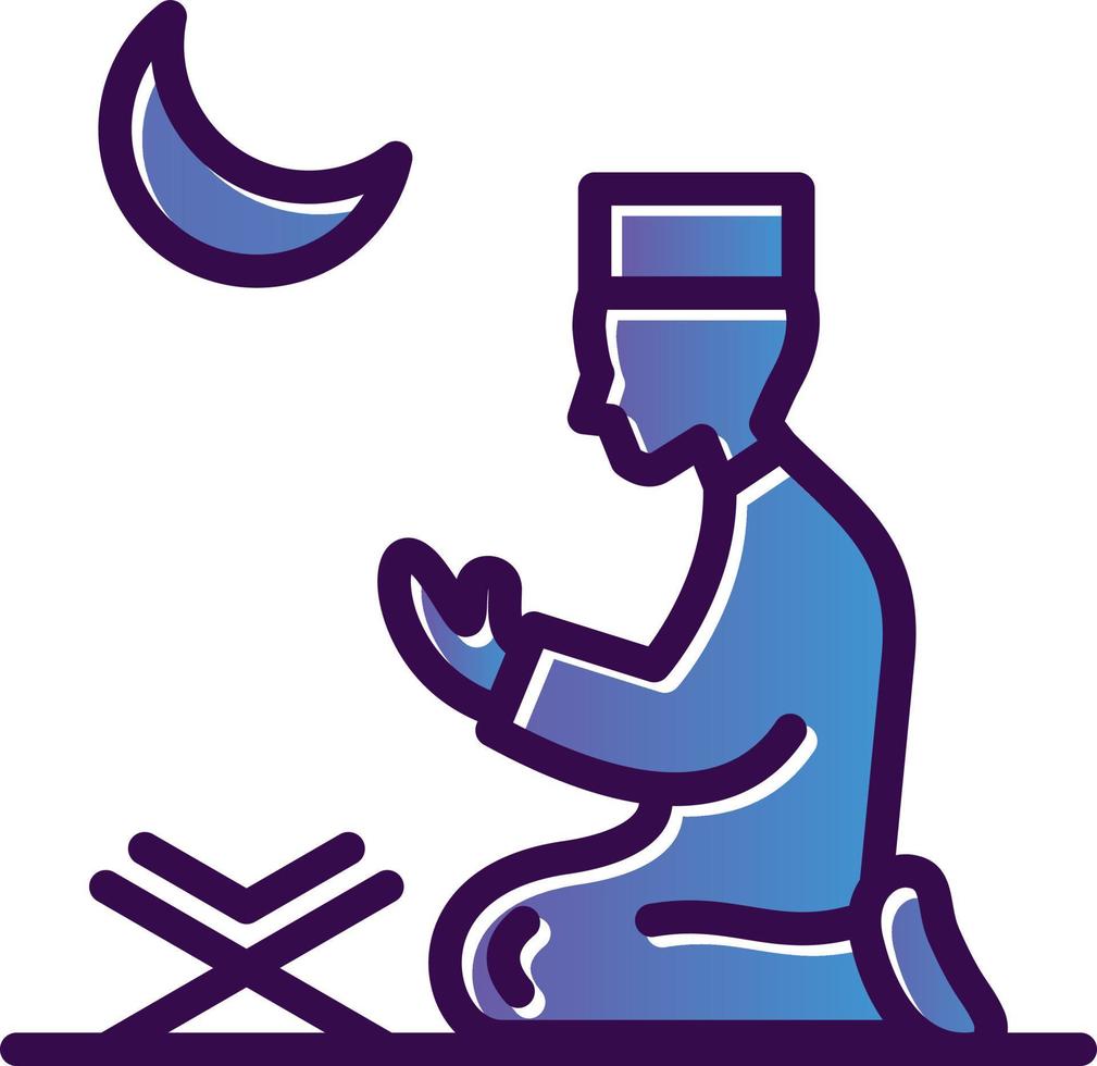 Muslim Praying Vector Icon Design