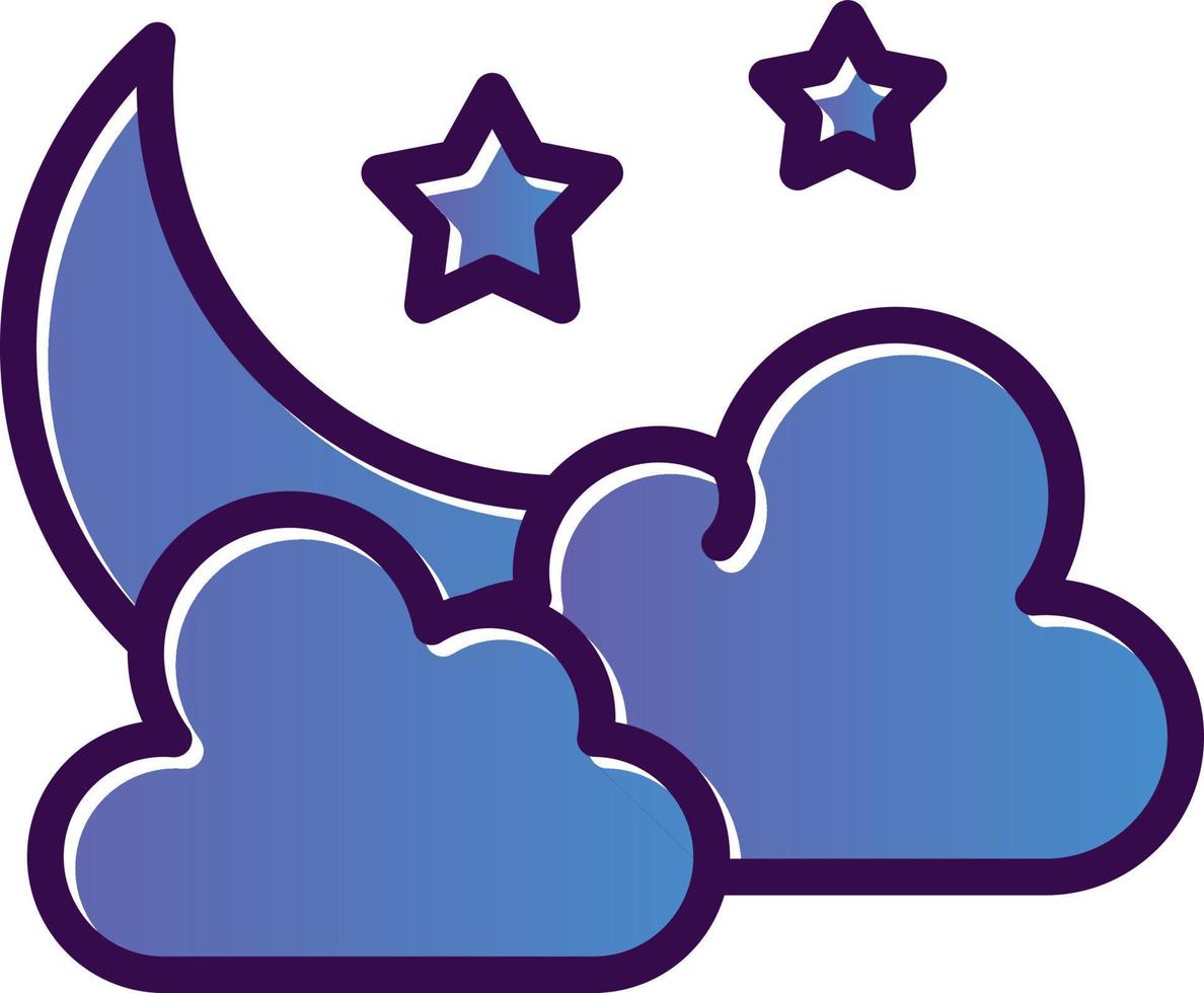 Star And Crescent Moon Vector Icon Design