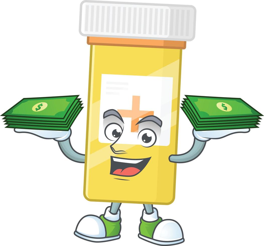 Medicine bottle Cartoon character vector