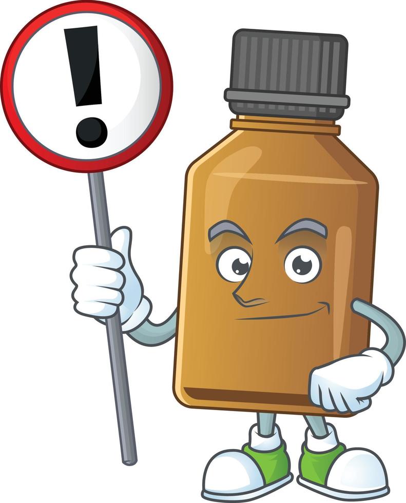 Syrup cure bottle Cartoon character vector