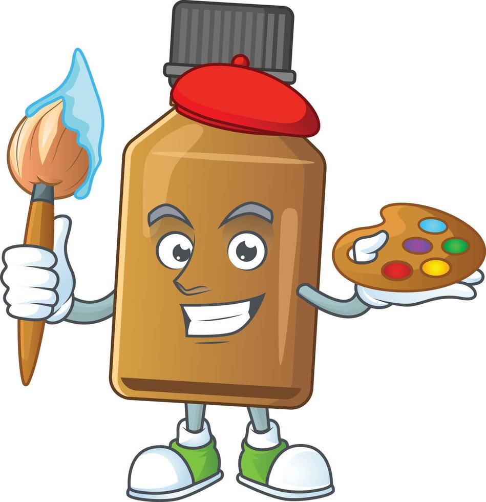 Syrup cure bottle Cartoon character vector