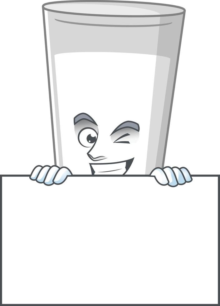 vaso de Leche dibujos animados personaje vector