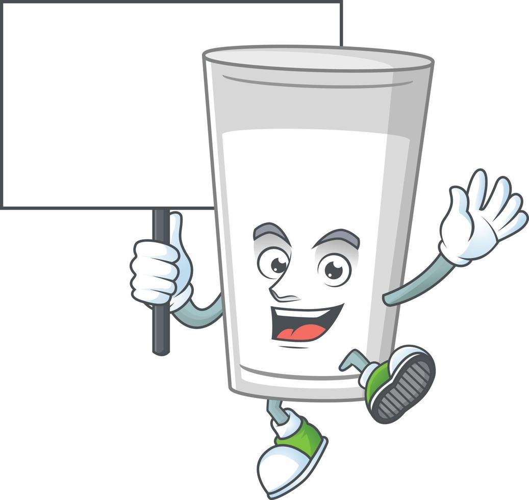 Glass of milk Cartoon character vector