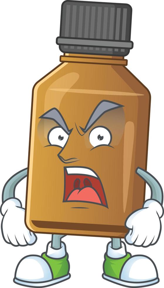 Syrup cure bottle Cartoon character vector