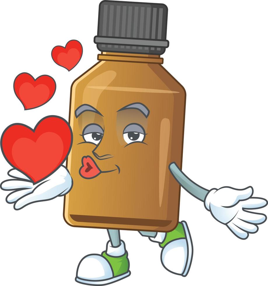 Syrup cure bottle Cartoon character vector