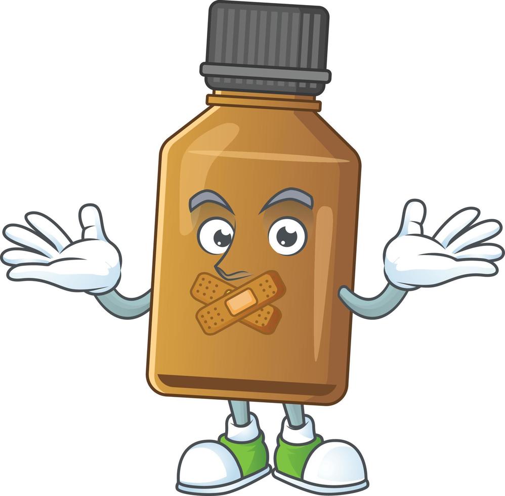 Syrup cure bottle Cartoon character vector