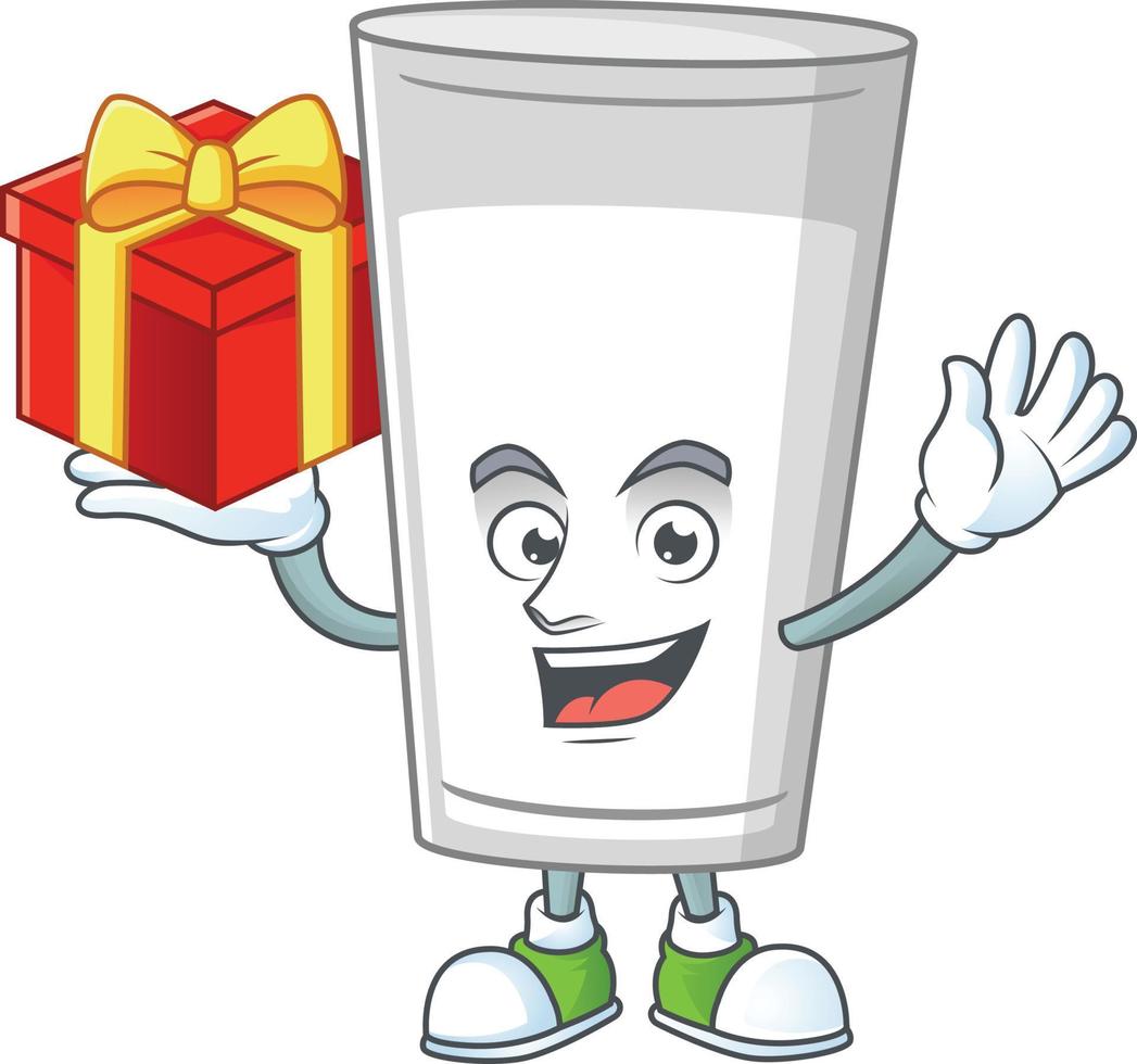 Glass of milk Cartoon character vector