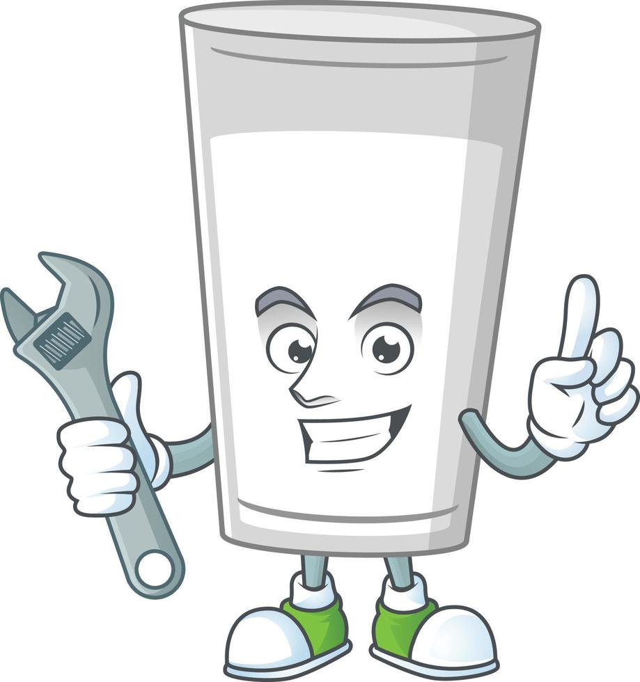 vaso de Leche dibujos animados personaje vector