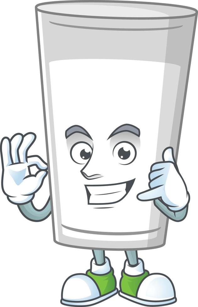 Glass of milk Cartoon character vector