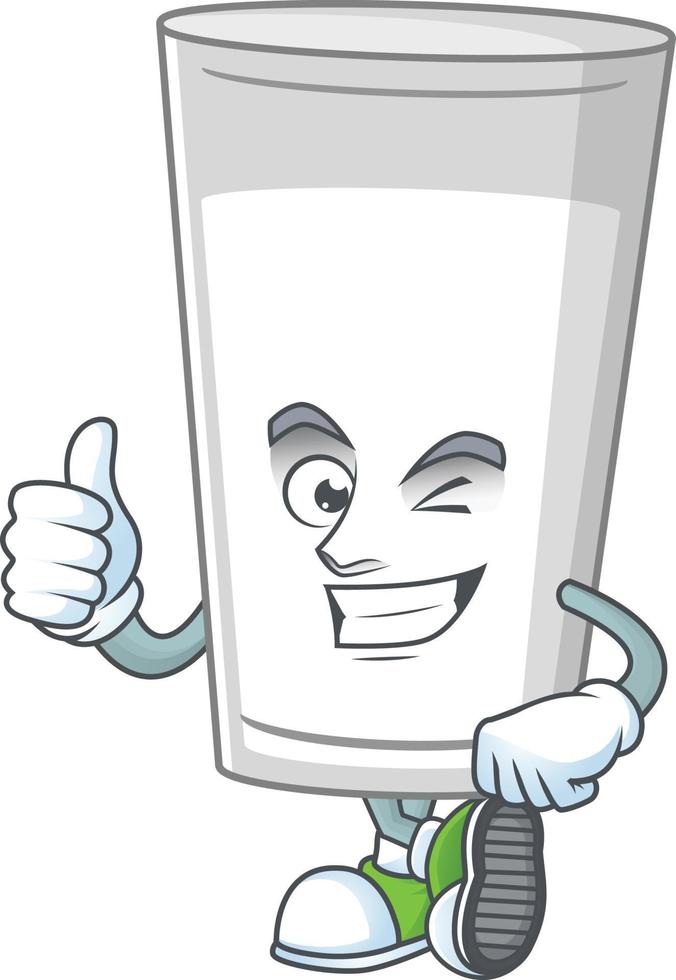 Glass of milk Cartoon character vector