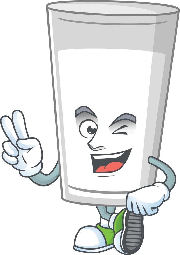 Glass of milk Cartoon character vector