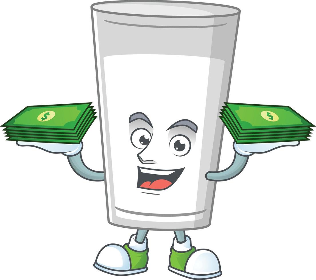 Glass of milk Cartoon character vector