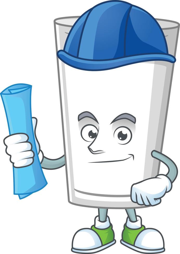 Glass of milk Cartoon character vector