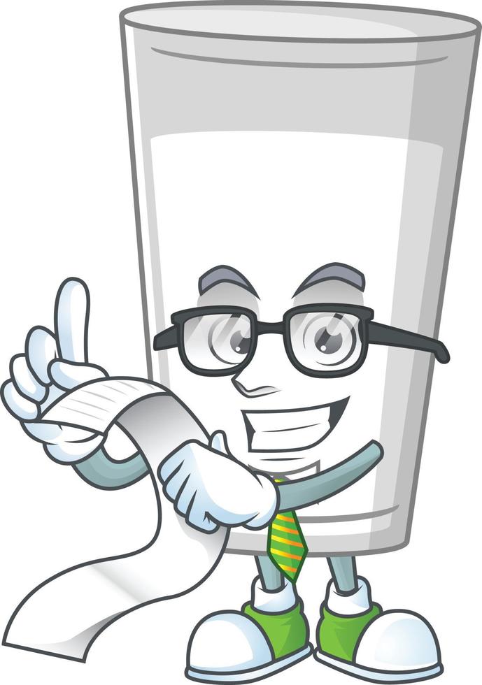 vaso de Leche dibujos animados personaje vector