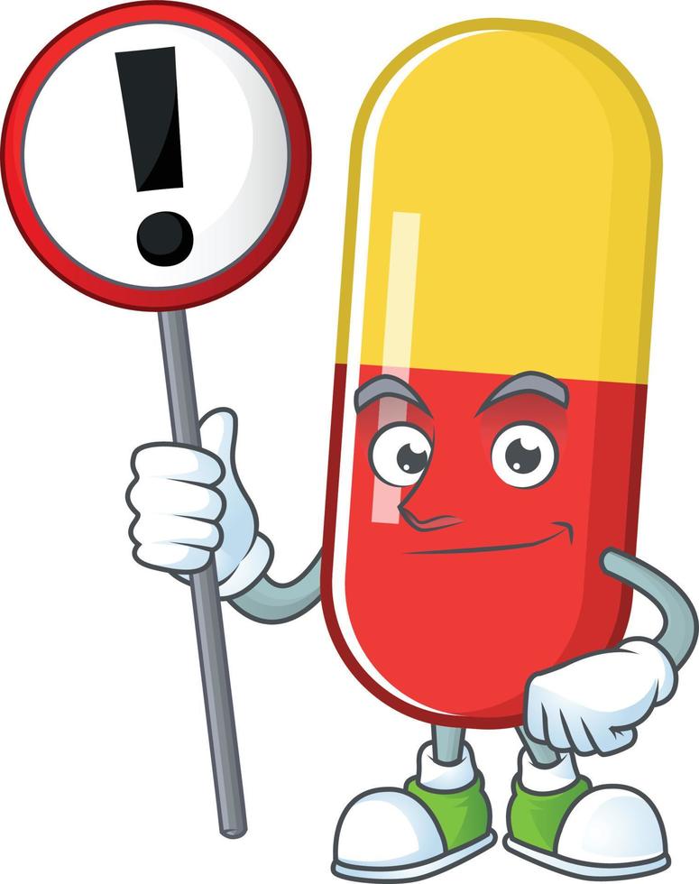 Red yellow capsules Cartoon character vector