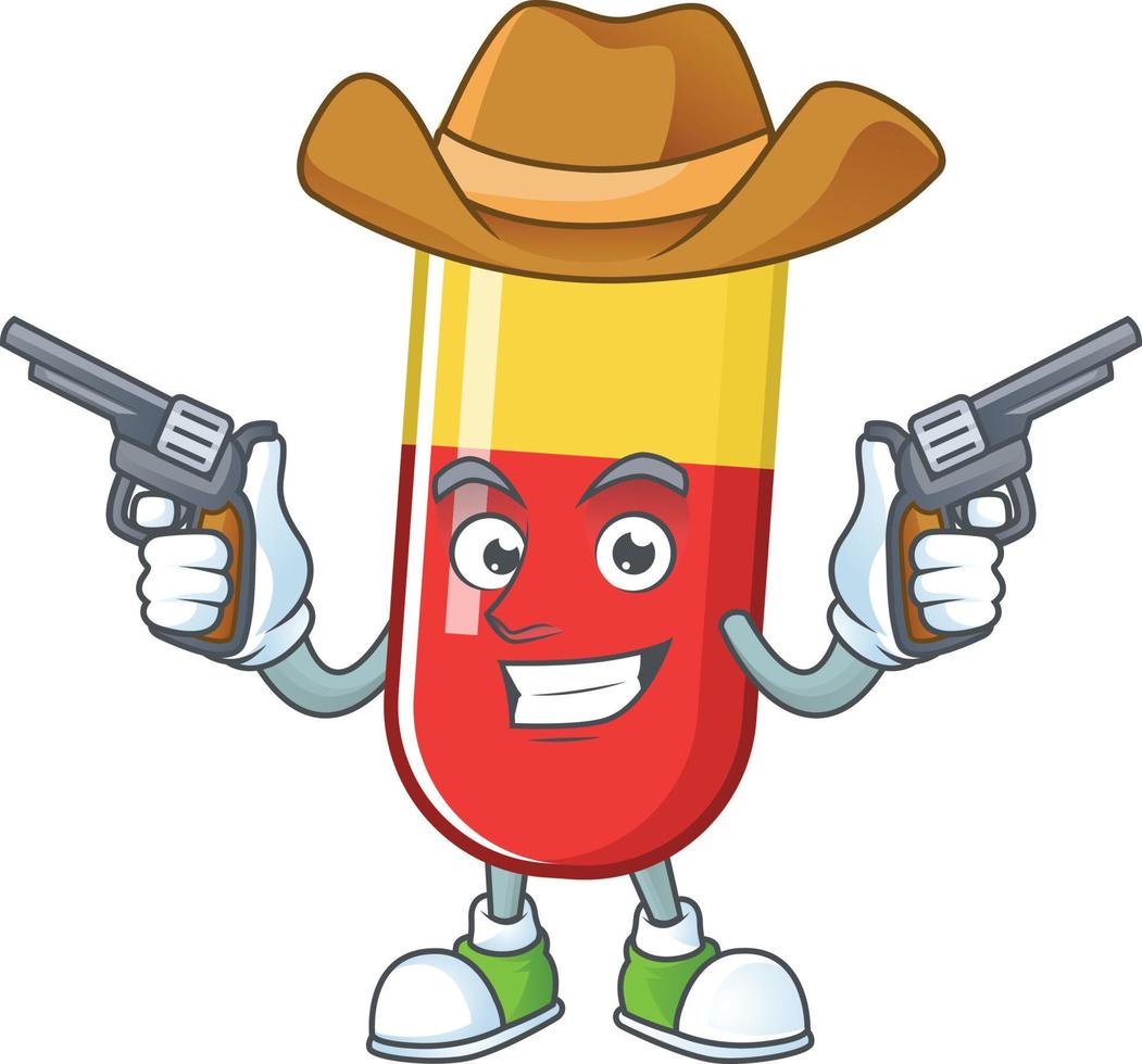 Red yellow capsules Cartoon character vector