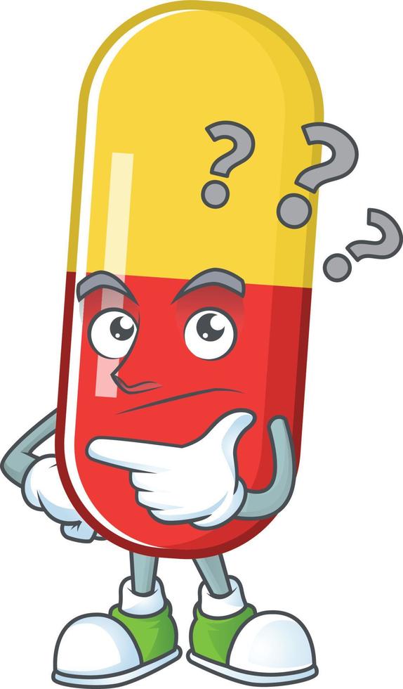 Red yellow capsules Cartoon character vector