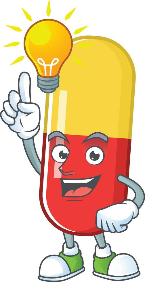 Red yellow capsules Cartoon character vector