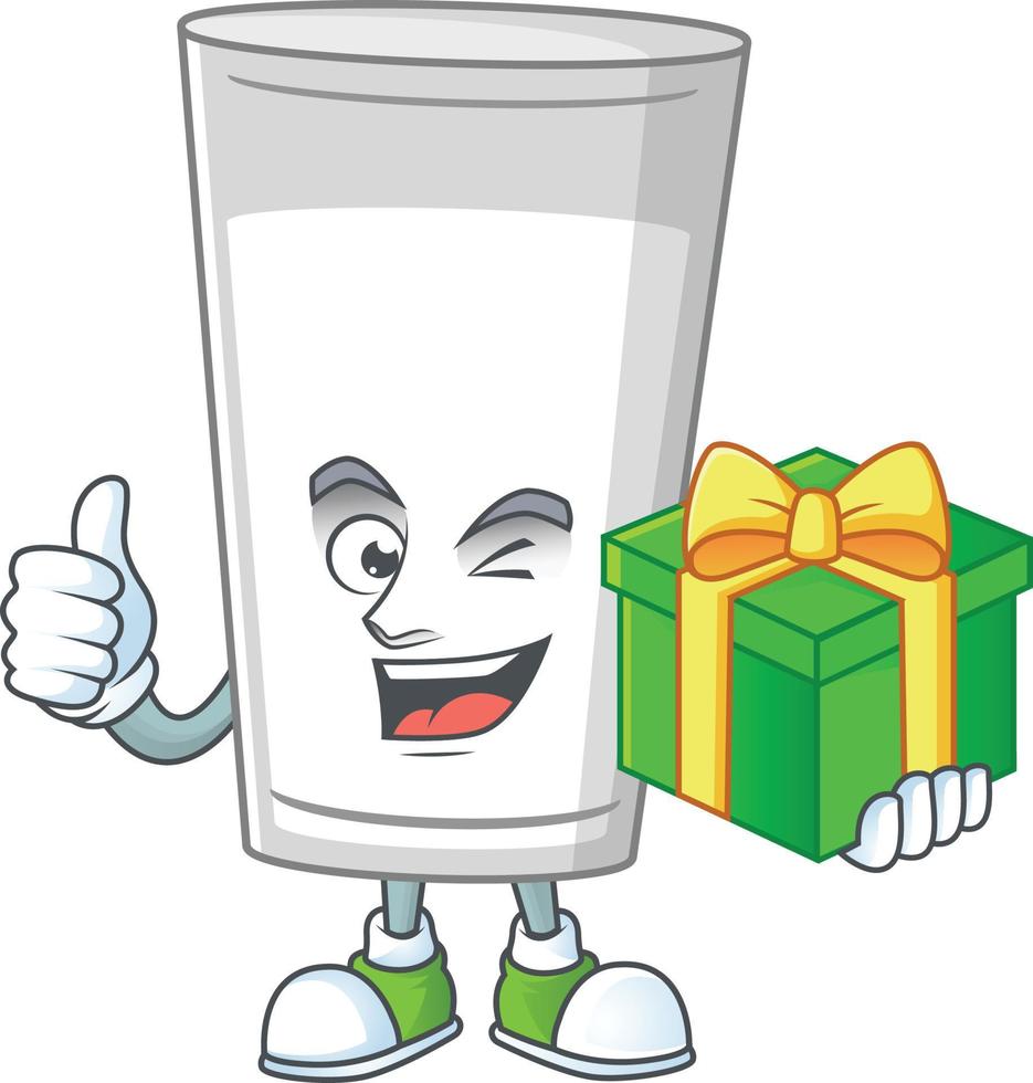 vaso de Leche dibujos animados personaje vector