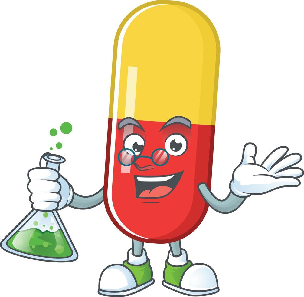 Red yellow capsules Cartoon character vector