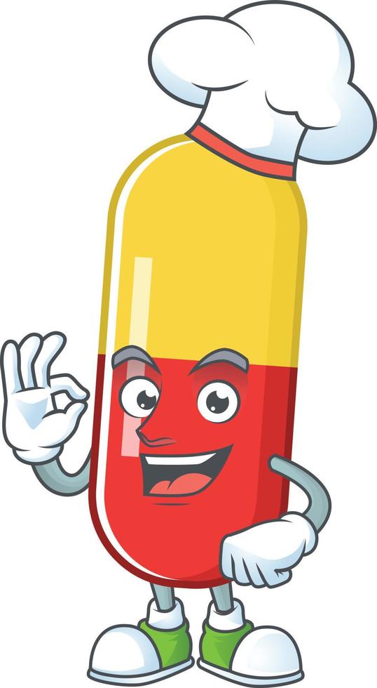 Red yellow capsules Cartoon character vector