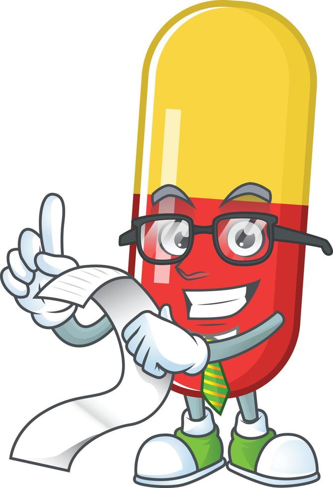 Red yellow capsules Cartoon character vector