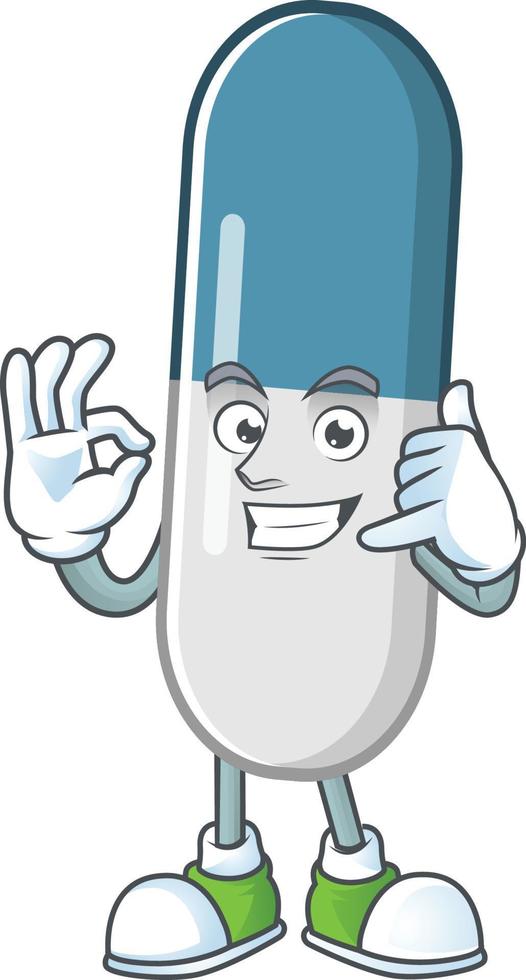 Vitamin pills Cartoon character vector