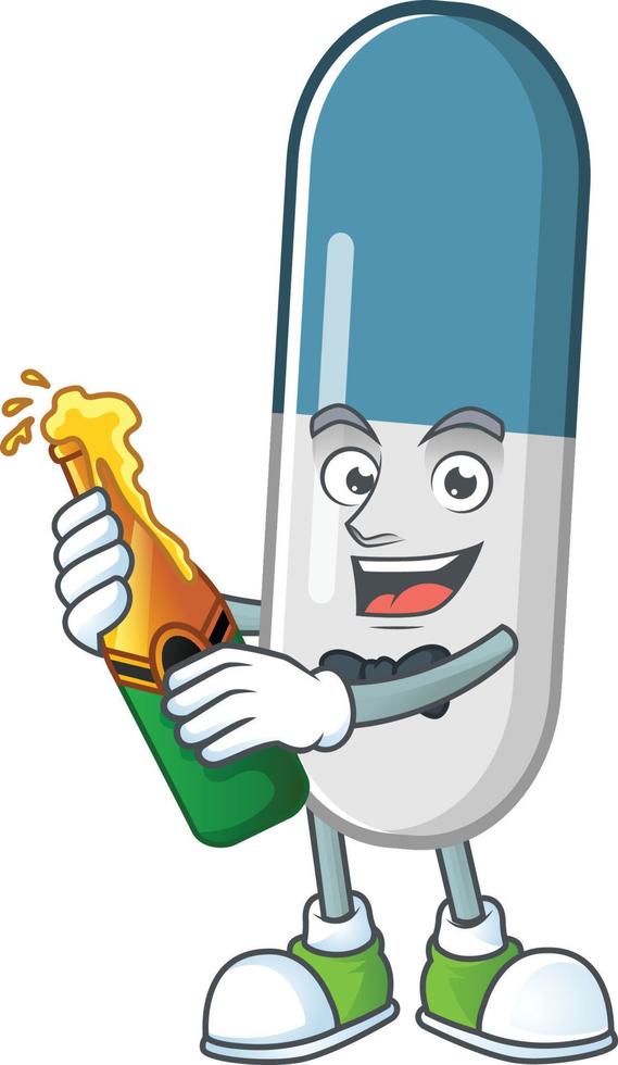 Vitamin pills Cartoon character vector