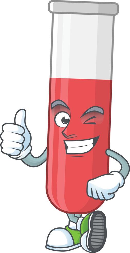 Red test tube Cartoon character vector