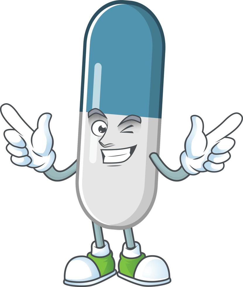 Vitamin pills Cartoon character vector