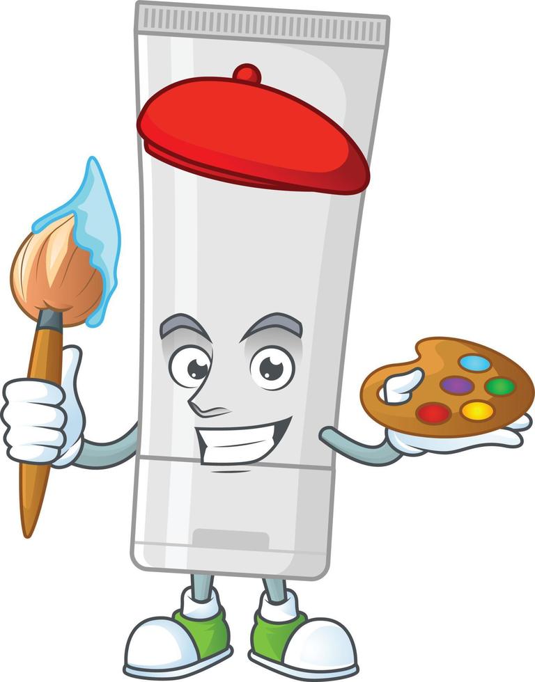 White plastic tube Cartoon character vector