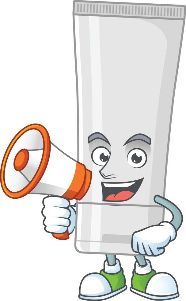 White plastic tube Cartoon character vector