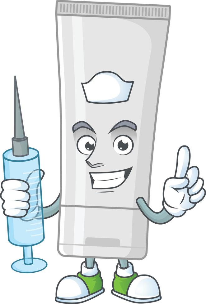 White plastic tube Cartoon character vector