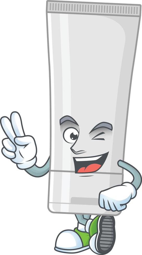White plastic tube Cartoon character vector