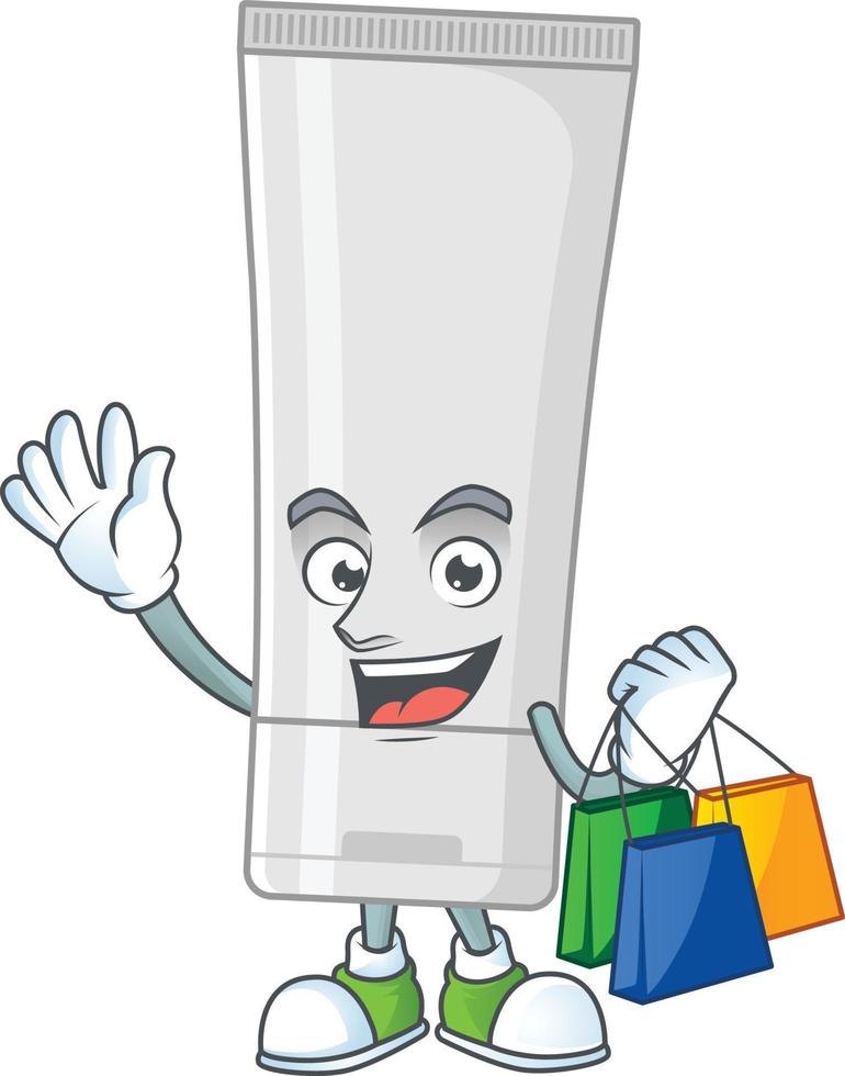 White plastic tube Cartoon character vector