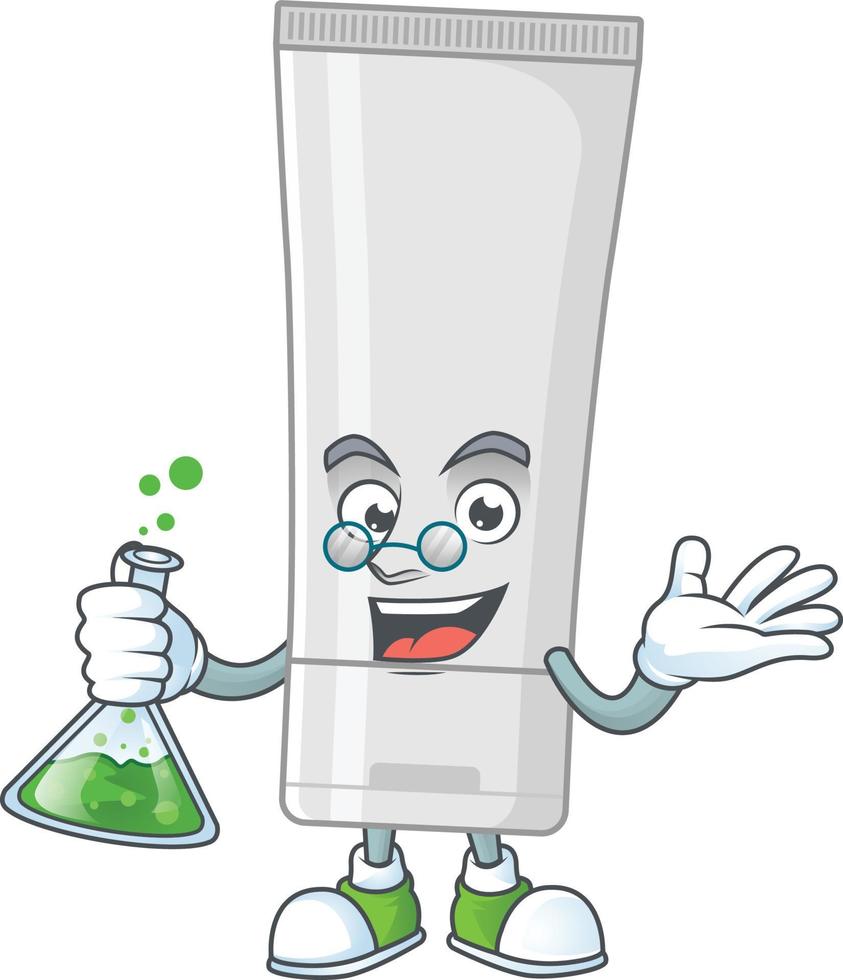 White plastic tube Cartoon character vector