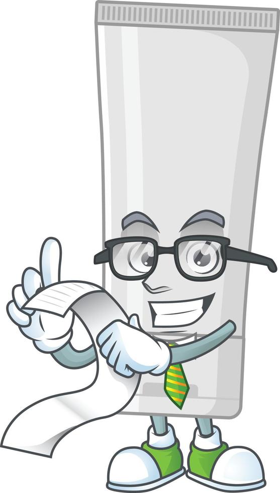 White plastic tube Cartoon character vector