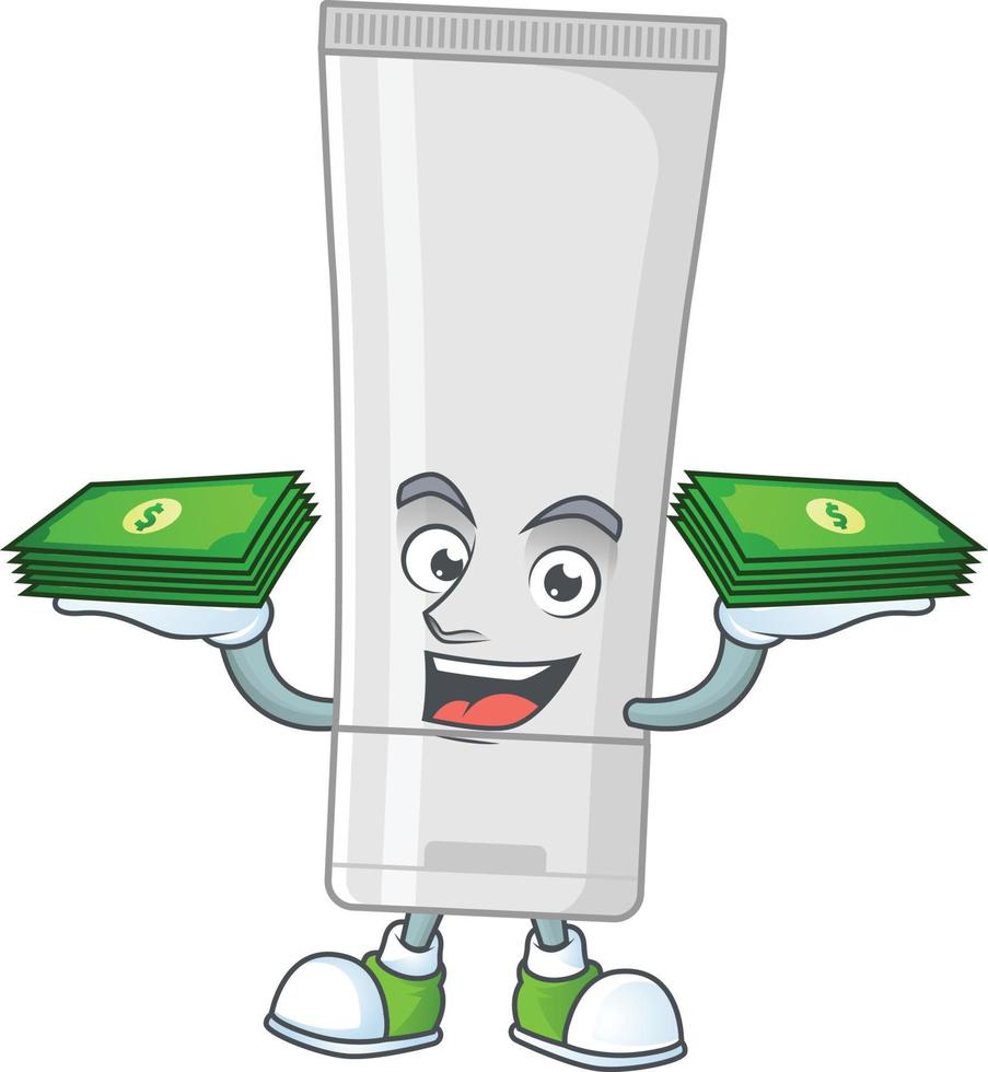 White plastic tube Cartoon character vector