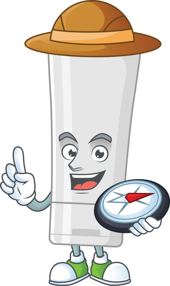 White plastic tube Cartoon character vector