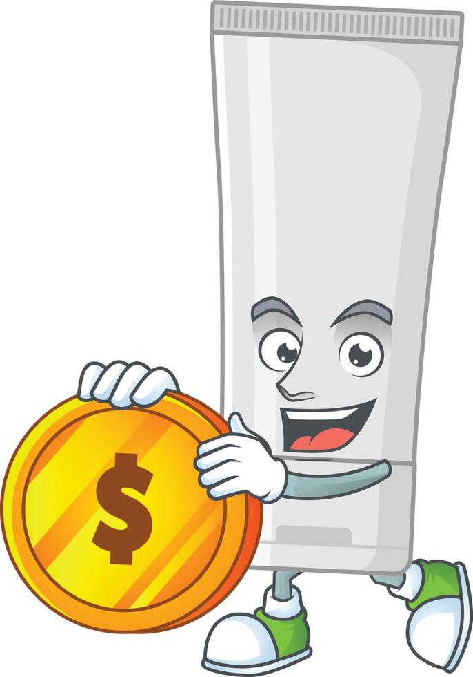 White plastic tube Cartoon character vector