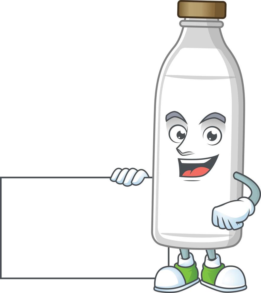 Leche botella dibujos animados personaje vector