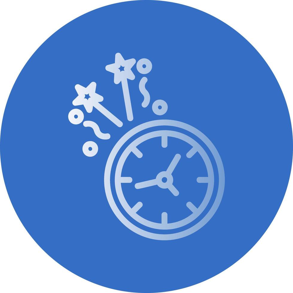 New Year Clock Vector Icon Design