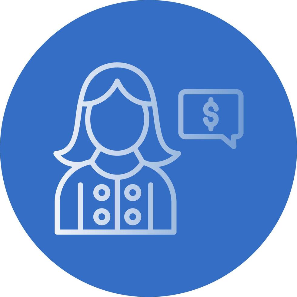 Female Financial Advisor Vector Icon Design
