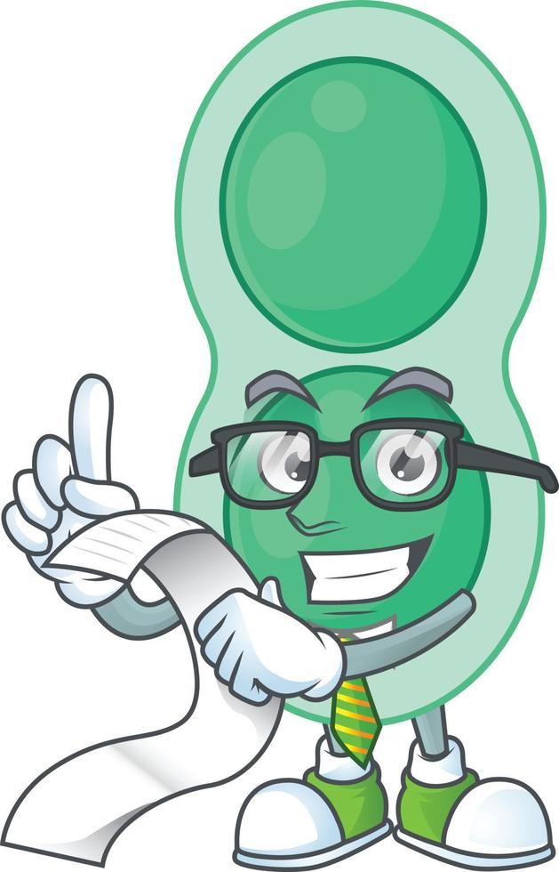 dibujos animados personaje de verde estreptococo pneumoniae vector