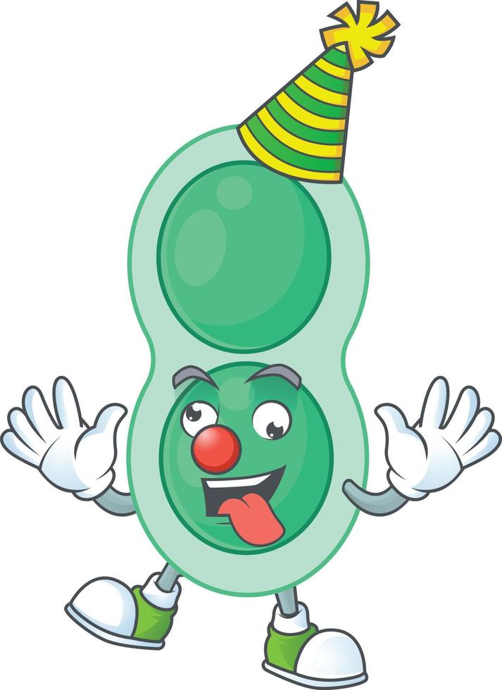 Cartoon character of green streptococcus pneumoniae vector