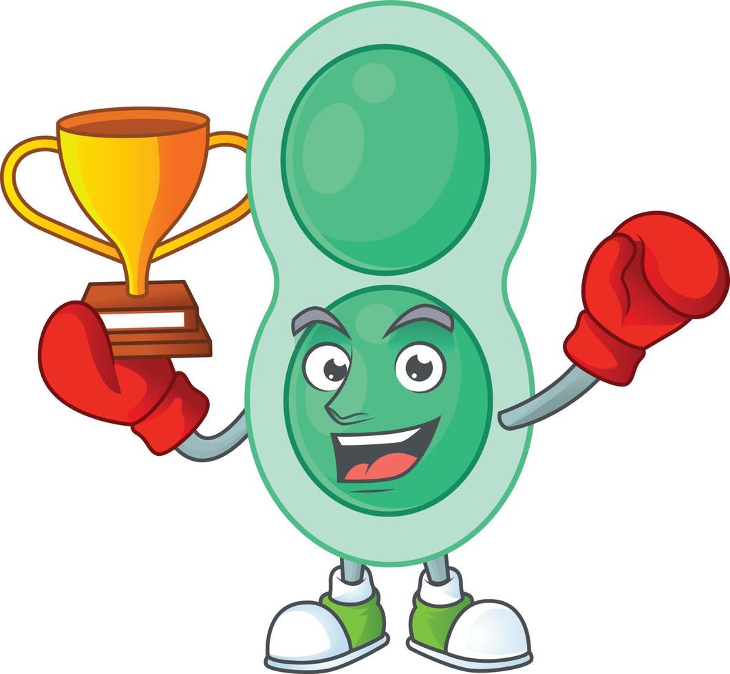 Cartoon character of green streptococcus pneumoniae vector